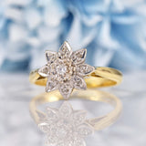 Ellibelle Jewellery Vintage 1967 Diamond 18ct Gold Star Cluster Ring