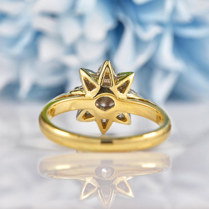 Ellibelle Jewellery Vintage 1967 Diamond 18ct Gold Star Cluster Ring