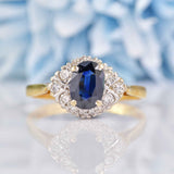 Ellibelle Jewellery Vintage 1968 Sapphire & Diamond 18ct Gold Dress Ring