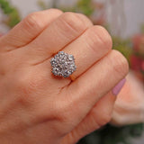 Ellibelle Jewellery Vintage 1970 Diamond 18ct Gold Daisy Cluster Engagement Ring (1.75ct)