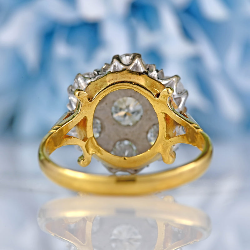 Ellibelle Jewellery Vintage 1970 Diamond 18ct Gold Daisy Cluster Engagement Ring (1.75ct)