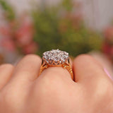 Ellibelle Jewellery Vintage 1970 Diamond 18ct Gold Daisy Cluster Engagement Ring (1.75ct)