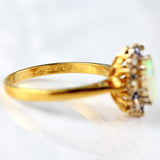 Ellibelle Jewellery Vintage 1970 Opal, Sapphire & Diamond 18ct Gold Cluster Ring