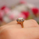 Ellibelle Jewellery Vintage 1970 Opal, Sapphire & Diamond 18ct Gold Cluster Ring