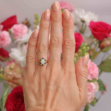 Ellibelle Jewellery Vintage 1970 Opal, Sapphire & Diamond 18ct Gold Cluster Ring