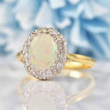 Ellibelle Jewellery Vintage 1970s Opal & Diamond 18ct Gold Cluster Ring