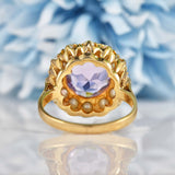 Ellibelle Jewellery Vintage 1971 Amethyst & Pearl Gold Cluster Ring