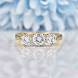 Ellibelle Jewellery Vintage 1972 Diamond 18ct Gold Three-Stone Engagement Ring by Cropp & Farr (1.10cts)