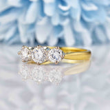 Ellibelle Jewellery Vintage 1972 Diamond 18ct Gold Three-Stone Engagement Ring by Cropp & Farr (1.10cts)