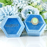 Ellibelle Jewellery Vintage 1972 Opal & Diamond 18ct Gold Oval Cluster Ring