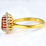 Ellibelle Jewellery Vintage 1973 Madeira Citrine & Diamond 18ct Gold Pear Cluster Ring