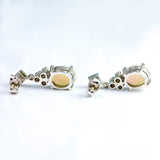 Ellibelle Jewellery Vintage 1973 Opal & Diamond 18ct White Gold Drop Earrings by Cropp and Farr
