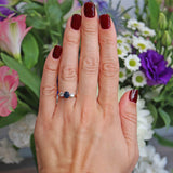 Ellibelle Jewellery Vintage 1973 Sapphire & Diamond 18ct Gold Three-Stone Engagement Ring