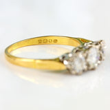 Ellibelle Jewellery Vintage 1974 Diamond 18ct Gold Three-Stone Engagement Ring (1.00ct)