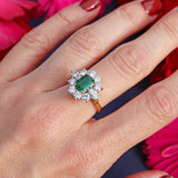 Ellibelle Jewellery Vintage 1974 Emerald & Diamond 18ct Gold Cluster Ring By Cropp & Farr
