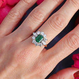 Ellibelle Jewellery Vintage 1974 Emerald & Diamond 18ct Gold Cluster Ring By Cropp & Farr