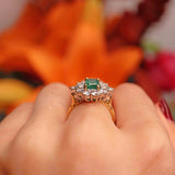 Ellibelle Jewellery Vintage 1974 Emerald & Diamond 18ct Gold Cluster Ring By Cropp & Farr