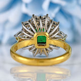 Ellibelle Jewellery Vintage 1974 Emerald & Diamond 18ct Gold Cluster Ring By Cropp & Farr