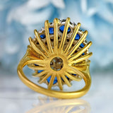 Ellibelle Jewellery Vintage 1974 Sapphire & Diamond 18ct Gold Cluster Ring