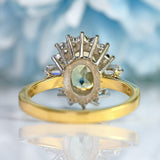 Ellibelle Jewellery Vintage 1974 Yellow Topaz & Diamond 18ct Gold Cluster Ring
