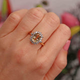 Ellibelle Jewellery Vintage 1974 Yellow Topaz & Diamond 18ct Gold Cluster Ring