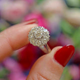 Ellibelle Jewellery Vintage 1975 Diamond 18ct White Gold Cluster Engagement Ring (1.36cts)