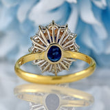 Ellibelle Jewellery Vintage 1975 Sapphire & Diamond 18ct Gold Cluster Ring (2.00cts)