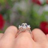 Ellibelle Jewellery Vintage 1975 Sapphire & Diamond 18ct White Gold Star-Shaped Cluster Ring