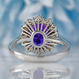 Ellibelle Jewellery Vintage 1976 Amethyst & Diamond 18ct White Gold Cluster Ring
