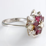 Ellibelle Jewellery Vintage 1976 Marquise Ruby & Diamond 18ct White Gold Cluster Ring