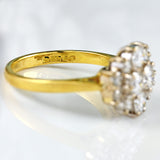 Ellibelle Jewellery Vintage 1977 Diamond 18ct Gold Cluster Engagement Ring (1.00ct)