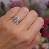 Ellibelle Jewellery Vintage 1977 Diamond 18ct White Gold Cluster Ring (0.76cts)