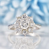 Ellibelle Jewellery Vintage 1977 Diamond 18ct White Gold Daisy Cluster Ring (1.30cts)