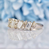 Ellibelle Jewellery Vintage 1977 Diamond 18ct White Gold Half-Eternity Wedding Band Ring