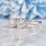 Ellibelle Jewellery Vintage 1977 Diamond 18ct White Gold Two Stone Engagement Ring (0.95cts)