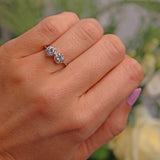 Ellibelle Jewellery Vintage 1977 Diamond 18ct White Gold Two Stone Engagement Ring (0.95cts)