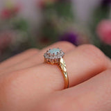 Ellibelle Jewellery Vintage 1977 Opal & Diamond 18ct Gold Cluster Ring
