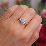 Ellibelle Jewellery Vintage 1977 Opal & Diamond 18ct Gold Cluster Ring