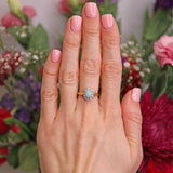 Ellibelle Jewellery Vintage 1977 Opal & Diamond 18ct Gold Cluster Ring