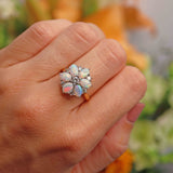 Ellibelle Jewellery Vintage 1977 Opal & Diamond 18ct Gold Cluster Ring By Cropp & Farr