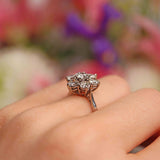 Ellibelle Jewellery Vintage 1977 Platinum & Diamond Daisy Cluster Ring (2.00cts)