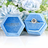 Ellibelle Jewellery Vintage 1977 Sapphire & Diamond 18ct Gold Round Cluster Ring
