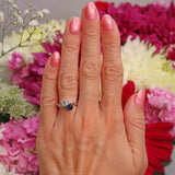 Ellibelle Jewellery Vintage 1977 Sapphire & Diamond 18ct White Gold 'Toi et Moi' Engagement Ring