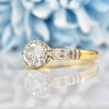 Ellibelle Jewellery Vintage 1978 18ct Gold & Platinum Diamond Engagement Ring (1.23ct)