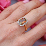 Ellibelle Jewellery Vintage 1978 Andalusite & Diamond 18ct Gold Cluster Ring