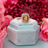 Ellibelle Jewellery Vintage 1978 Andalusite & Diamond 18ct Gold Cluster Ring