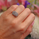 Ellibelle Jewellery Vintage 1978 Marquise & Brilliant Diamond 18ct White Gold Cluster Ring (1.36cts)