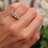 Ellibelle Jewellery Vintage 1978 Platinum Diamond Four-Stone Band Ring (1.43cts)