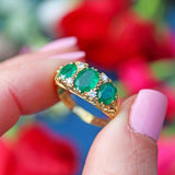 Ellibelle Jewellery Vintage 1979 Emerald & Diamond 18ct Gold Ring By Cropp & Farr