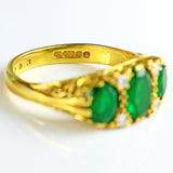 Ellibelle Jewellery Vintage 1979 Emerald & Diamond 18ct Gold Ring By Cropp & Farr